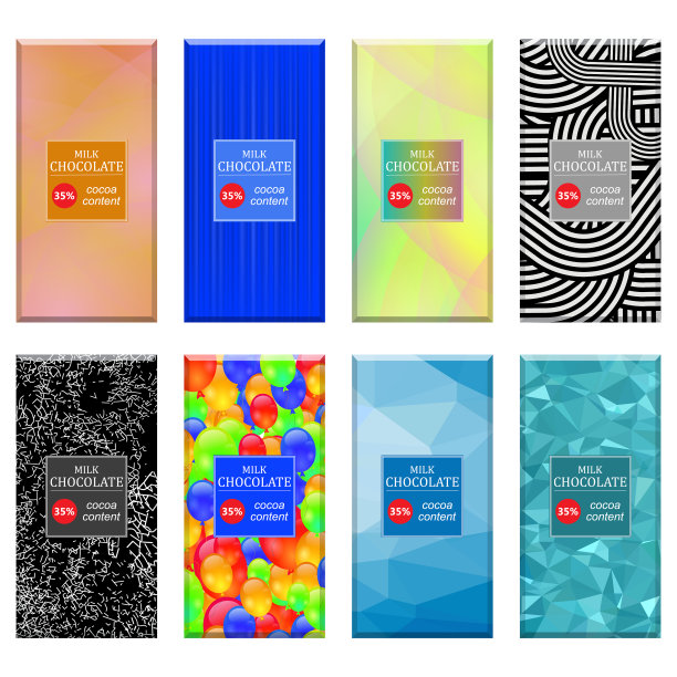 设置不同的牛奶巧克力棒隔离图片下载