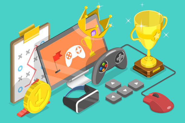 电子竞技比赛的三维等距平面矢量概念插图图片下载