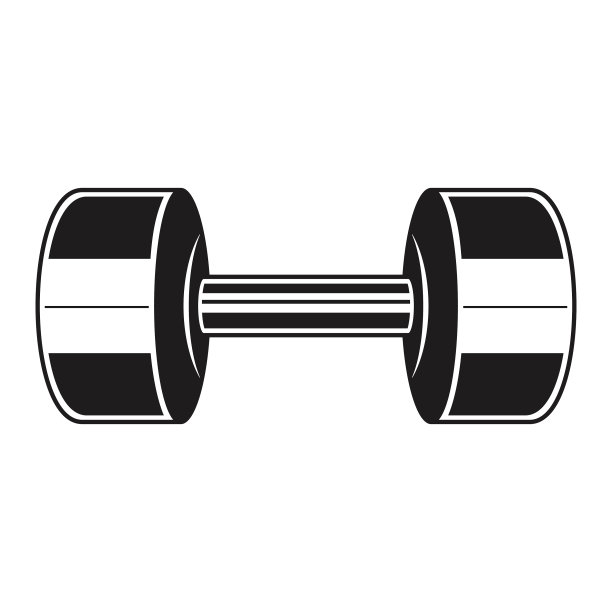 黑白相间的杠铃标志图片下载