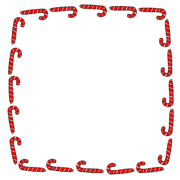 矢量框架是由拐杖糖制成的。手绘甜蜜的新年和圣诞节背景，边界，装饰。为贺卡，邀请，照片，圣诞设计图片下载