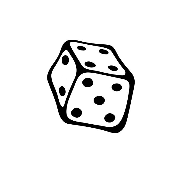 有趣的涂鸦设计元素与骰子由黑色轮廓的棋盘游戏。图片下载