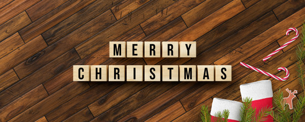 有留言的立方体圣诞快乐和圣诞装饰图片下载