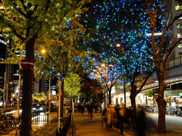 城市的圣诞照明图片下载