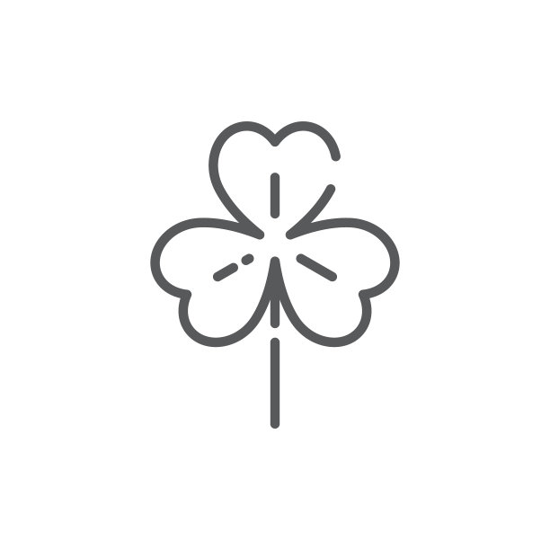 叶子三叶草图标符号孤立在白色上图片下载