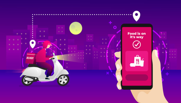 夜间送餐摩托车图片下载