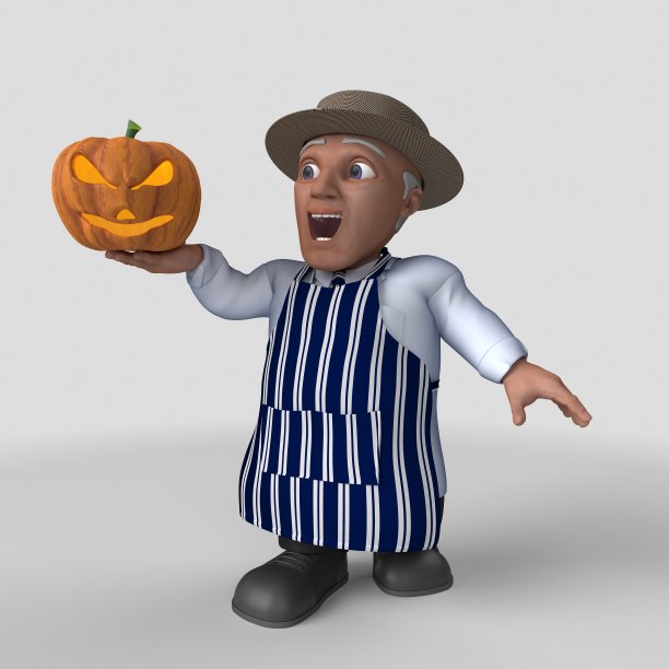 3D卡通屠夫角色图片下载