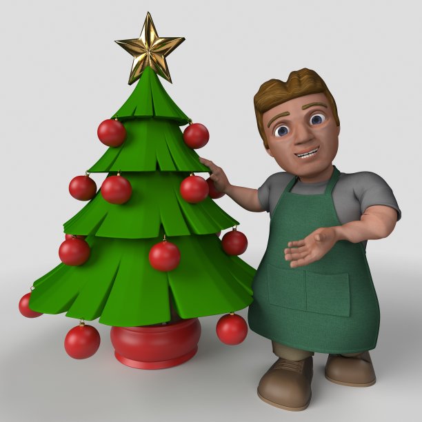 3D卡通店主角色图片下载