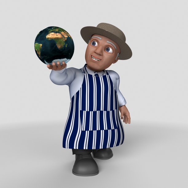 3D卡通屠夫角色图片下载