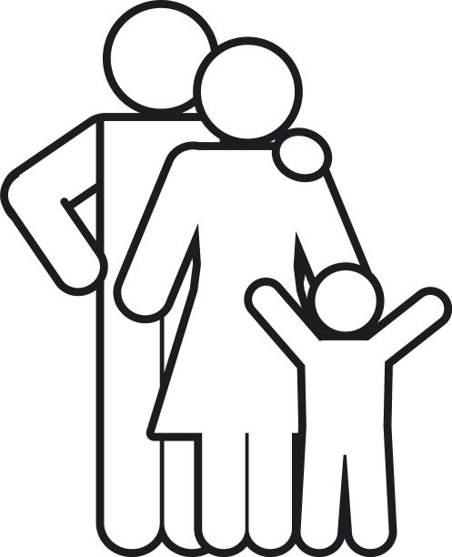 象形文字家庭小男孩图标线条风格图片下载