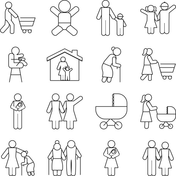 象形人物与百标定线风格图片下载