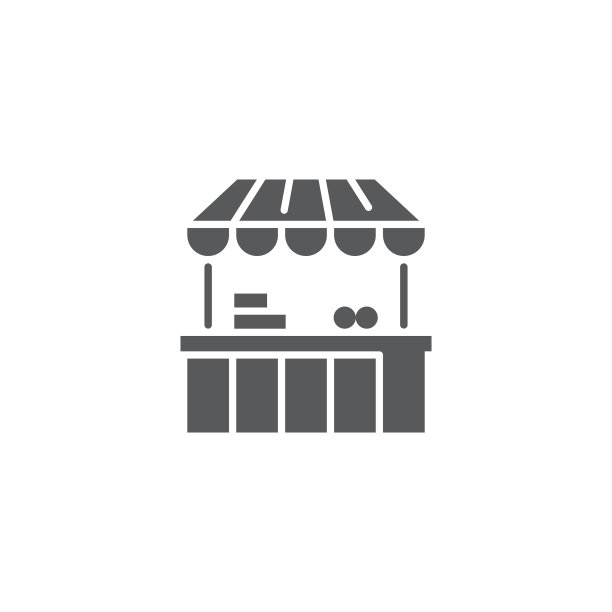 农贸市场摊位图标符号孤立上图片下载