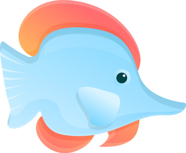 珊瑚礁鱼图标卡通风格图片下载