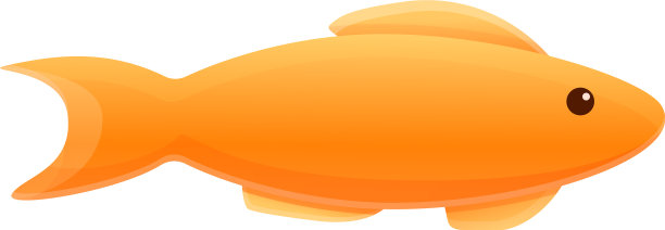 金色小鱼图标卡通风格图片下载