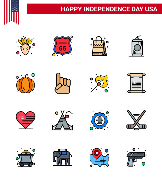 设置16个美国日图标美国标志图片下载