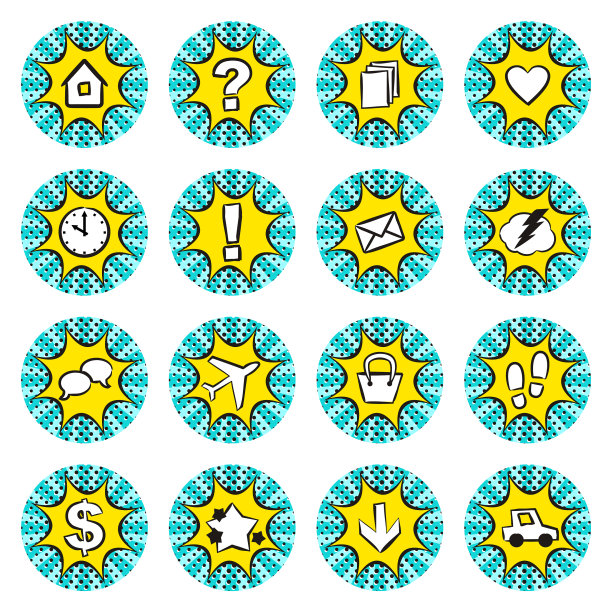 一套16个网页图标的故事和社会图片下载