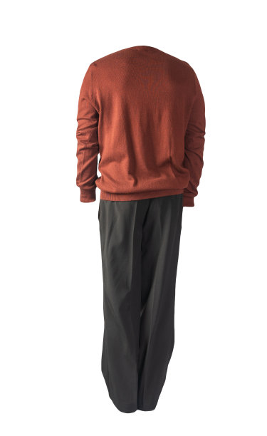 白色背景下的男士毛衣和裤子。休闲服装图片下载