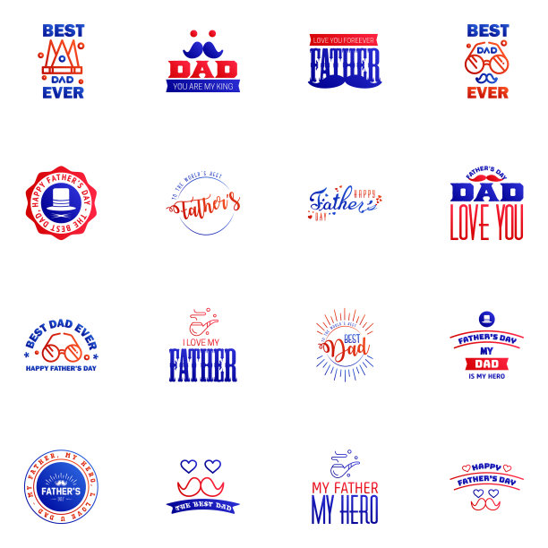 爱你爸爸，为父亲节快乐设计的卡片图片下载