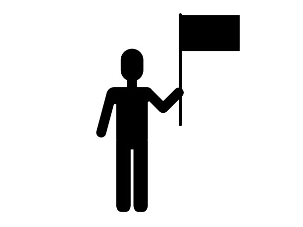 有旗帜图标的人图片下载