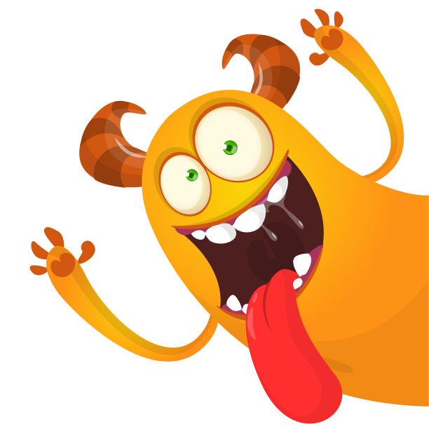 有趣的卡通怪物设计。怪物人物插图图片下载