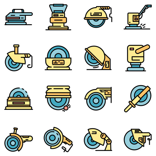 磨床图标设置矢量平图片下载