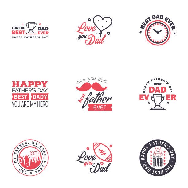 祝父亲节贺卡9黑色和图片下载