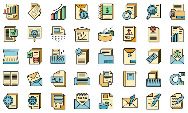 报表图标将矢量设置为平面图片下载