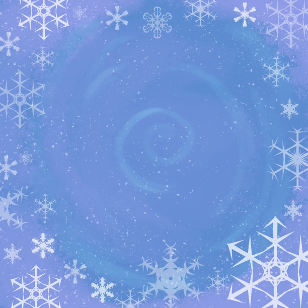 冬天-新年快乐。冬季蓝色背景的雪花和雪花。贺卡与空白书写空间图片下载