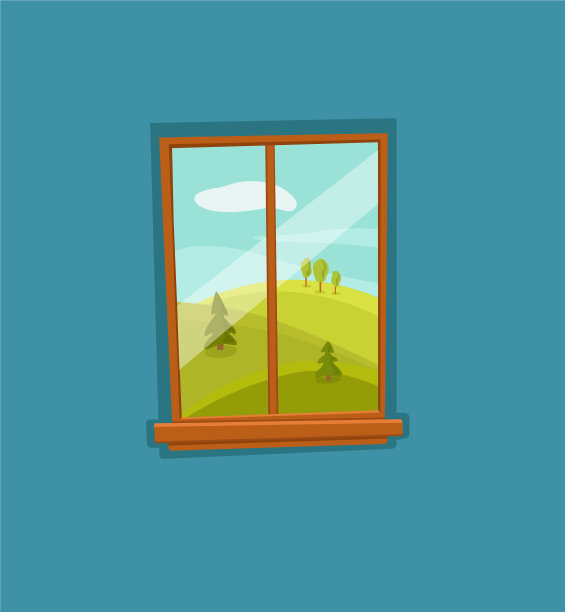 门窗卡通色彩丰富图片下载