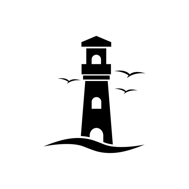 灯塔图标，标志孤立在白色背景图片下载