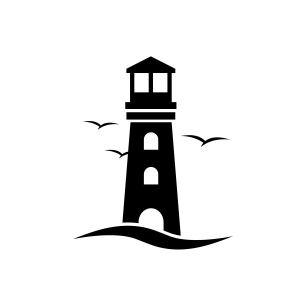 灯塔图标，标志孤立在白色背景图片下载