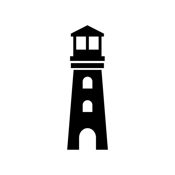 灯塔图标，标志孤立在白色背景图片下载