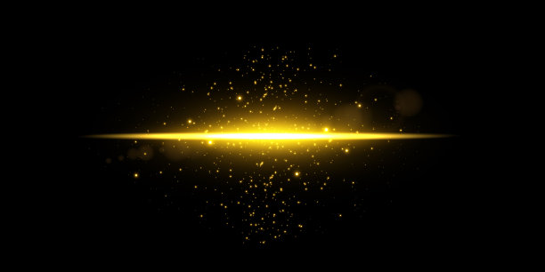 灰金色的风格聚集在一个圆圈里。在黑色的背景上，黄金与孤立的金块一起闪闪发光。金色的闪光粉尘，具有灯光效果。矢量图图片下载