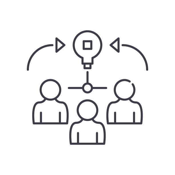 会议图标，线性隔离插图，细线矢量，网页设计标志，轮廓概念符号与可编辑笔画在白色背景。图片下载