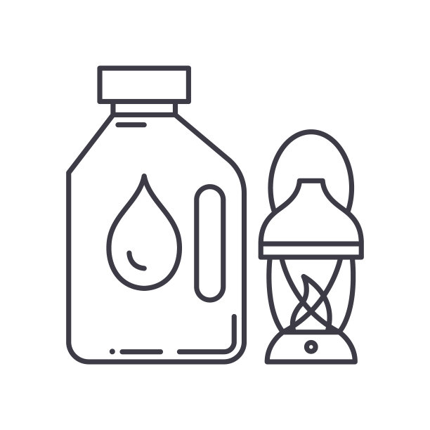 灯油图标，线性隔离插图，细线矢量，网页设计标志，轮廓概念符号与可编辑笔画在白色背景。图片下载