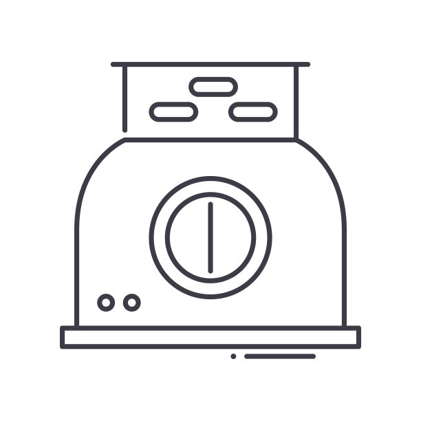 厨房食品处理器图标，线性孤立的插图，细线矢量，网页设计标志，轮廓概念符号与可编辑的笔画在白色的背景。图片下载