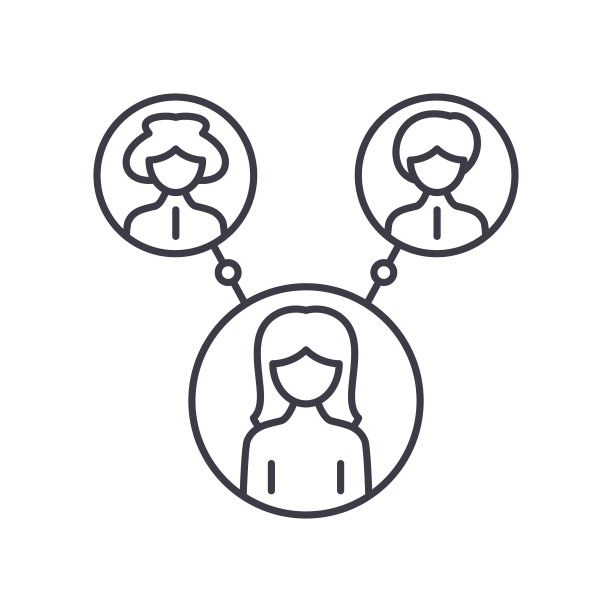 连接概念图标，线性孤立的插图，细线矢量，网页设计标志，轮廓概念符号与可编辑的白色背景笔触。图片下载