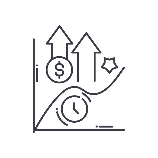 产量曲线图标，线性孤立的插图，细线矢量，网页设计标志，轮廓概念符号与可编辑的笔画在白色的背景。图片下载