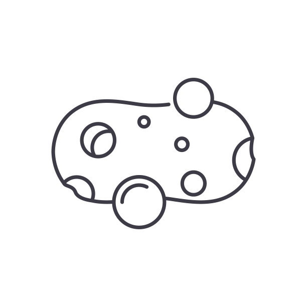 海绵图标，线性孤立的插图，细线矢量，网页设计标志，大纲概念符号与可编辑的笔触在白色背景。图片下载