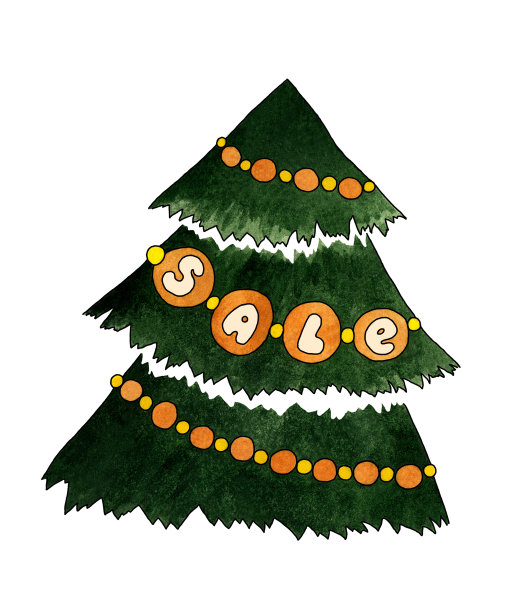 圣诞树和题词出售图片下载