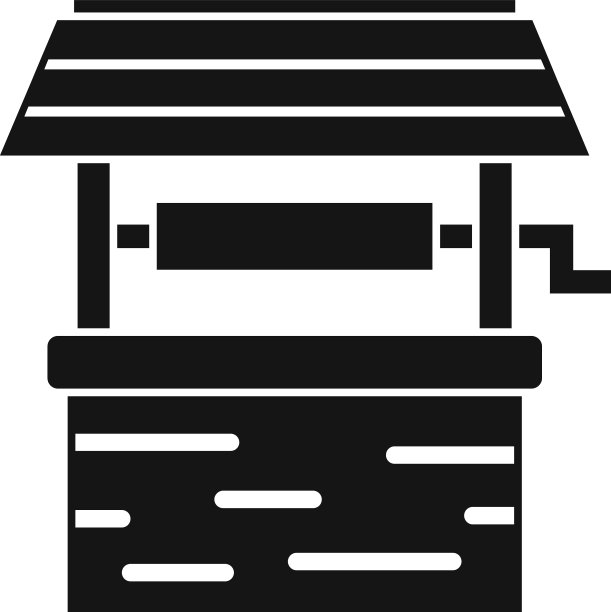 园林水井图标简约风格图片下载