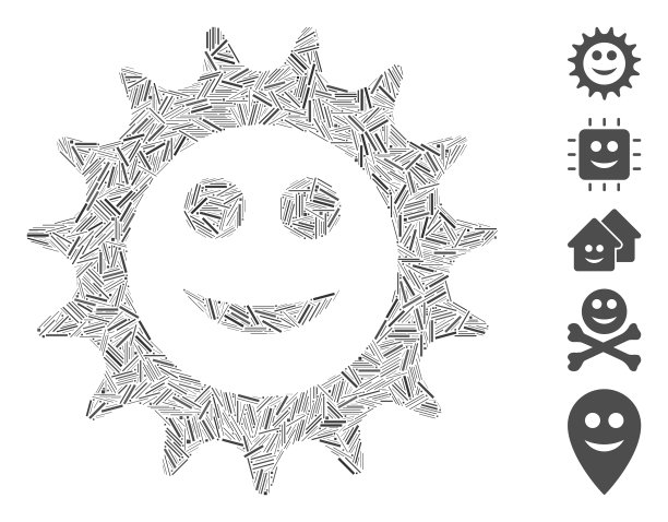 线拼贴cog高兴的笑脸图标图片下载