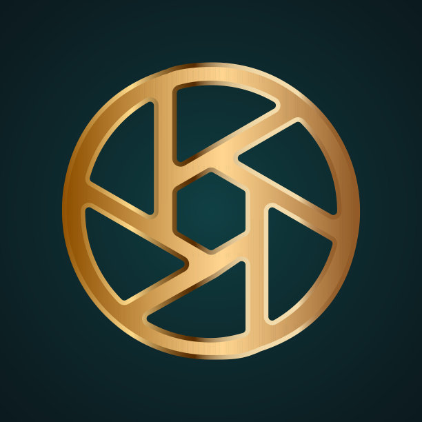 相机快门矢量图标。梯度金图片下载