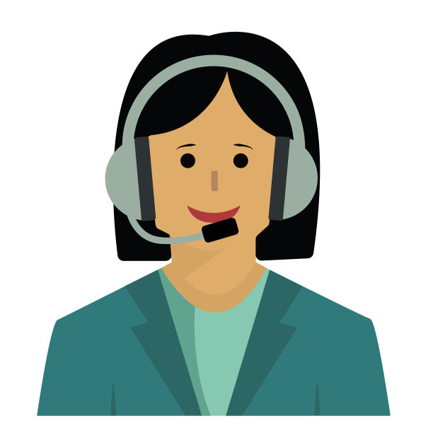 呼叫中心客服代表，女员工向量形象图片下载