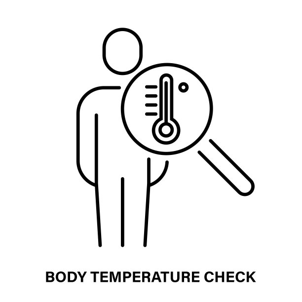 简单的线性图标用于检测体温图片下载