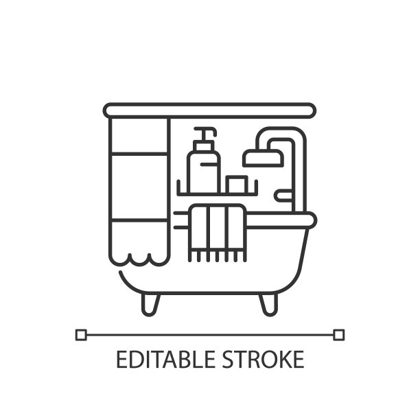 浴室线性图标图片下载
