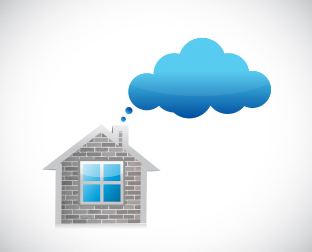 家与梦云插画设计图片下载