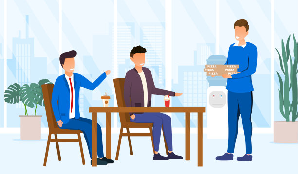 办公室午餐时间概念图片下载