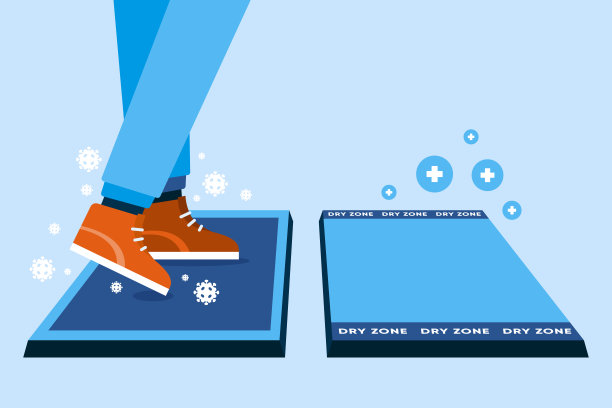 消毒垫概念矢量插图图片下载