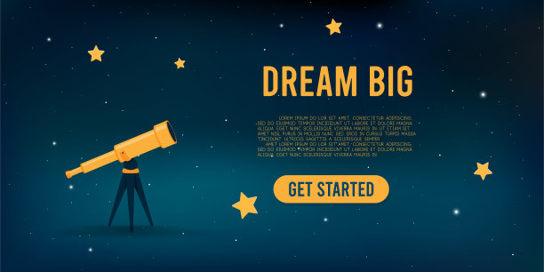 望远镜和星空。矢量图图片下载