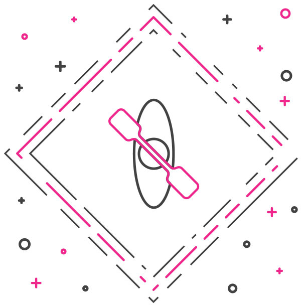 线皮划艇和桨图标孤立的白色背景。用于钓鱼和旅游的皮划艇和独木舟。户外活动。色彩斑斓的轮廓的概念。向量图片下载